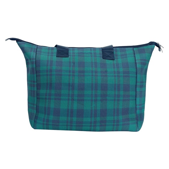 My Tagalongs Weekender Bag Blue Green Plaid Tote Neoprene Travel Bag Gym Bag - Picture 4 of 13